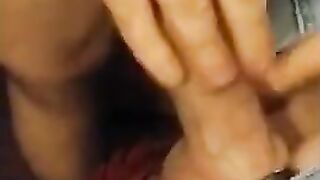 Big Cock Handjob - Buddy's Cum as Lube