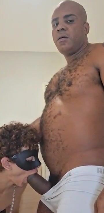 Hairy black bear fucks tiny latino twink (Part 1)