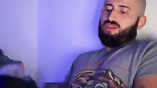 Sexy verbal Latino edging himself with his toy