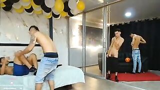 four sexy gay latino twink on cam 613