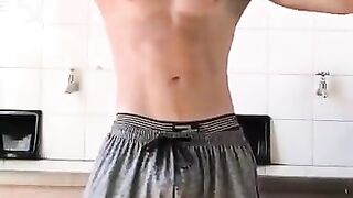 Hot latino guy dances and flexes