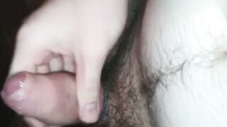 Stretching and milking my foreskin with a big cum explosion
