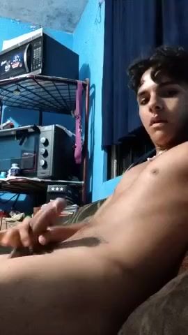 Latino twink jerks and blows