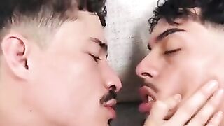 Hot Latino tongue kiss