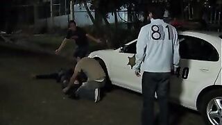 Officer knocked out and stripped to boxers