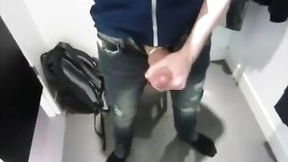 Big Cock Handjob in Dressing Room - Jerking Solo