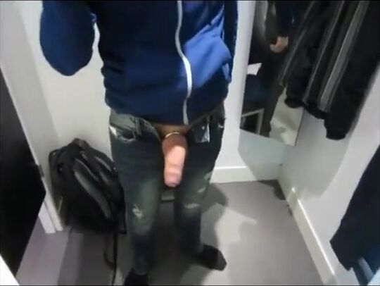 Big Cock Handjob in Dressing Room - Jerking Solo