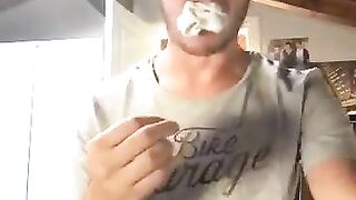 Hot teen stuffing socks in his mouth 2