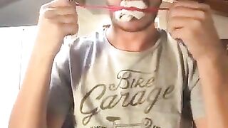 Hot teen stuffing socks in his mouth 2