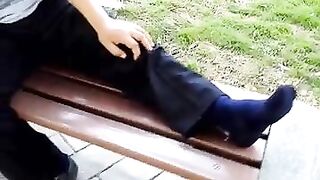 sheer socks play at park 2