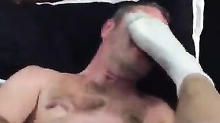 cum with foot in face