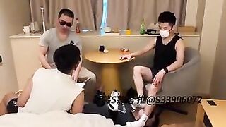 gay two chinese slave worship two master feet