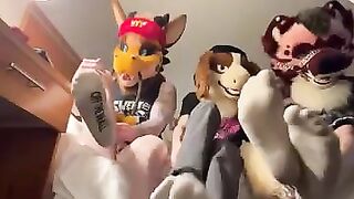 Gay furries show their feet