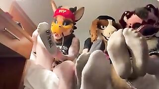 Gay furries show their feet