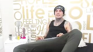 Gay foot fetish |Inked guy