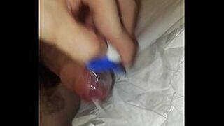 He cum thanks to his pacifier