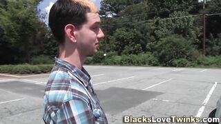 Boy gets interracial cumshot