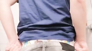 Boy nappy cum in the shower