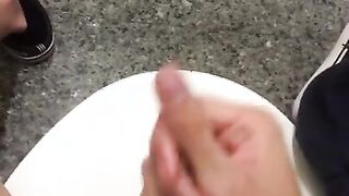 Masturbate in the airport toilet