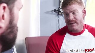 Doctor James Fox seduces hairy blond patient Bennett Anthon