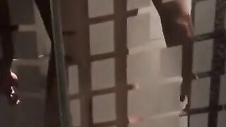 my MUSCLED LATIN BOYFRIEND takes a shower AFTER PLOWING ME and i record him