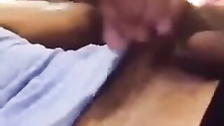 Milking my uncut Caribbean cock