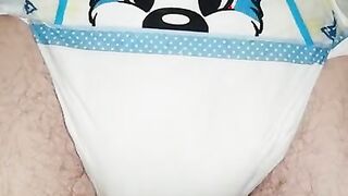 Wetting my already soaked nappy