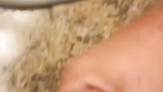housekeeper making a mess at work, cumming in hotel