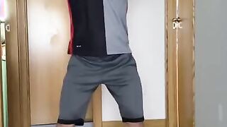 Slow Streaptease And Jerk Off :) Str8 Curious Dropped Directly His Cum On The