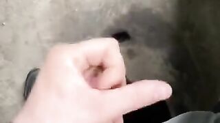 Russian str8 jerks off a big cock in the toilet in the village nuts