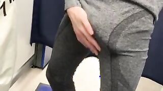 The guy jerks off his big dick in the Dressing Room
