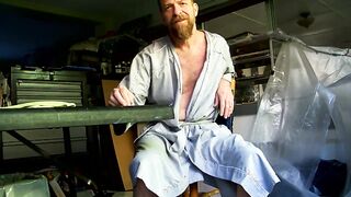 Papa puts his foot up