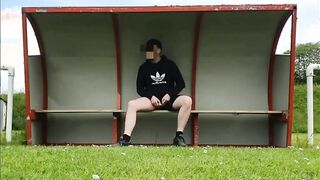 Risky Exhib After Match, Pissing and Cum