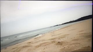 Wanking on the beach