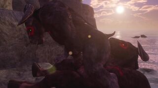 Minotaurs Bang Each Other Hard (Anal Licking / Big Cock) Furry Porn | Wild