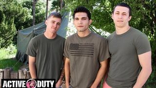 ActiveDuty - Exciting & Barebacking Threeway With The New Twinky Guy!