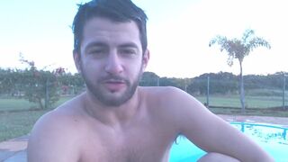 wet white boxers heart-throbbing man gives gay guys masturbation instructions and encouragement joi