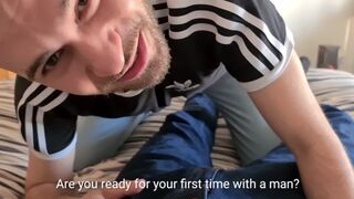 Str8 18 yo tries his first gay hole