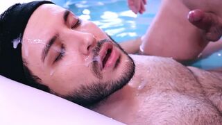 Bi cowboy bangs step brother breed in the pool and cum in mouth