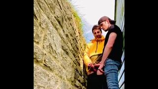 Public outdoor pissing at the beach with Marc McAulay duo stream