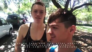 Twunk Dares 18 Str8 Hunk to suck his cock in an Uber getting him hard!