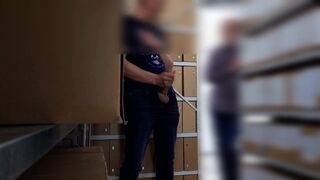 colleague who caught me masturbating in office archive is back to watch and quickly fill my