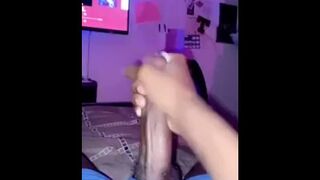 Teen jerks bbc and busts a nice load