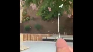 Cum from the balcony
