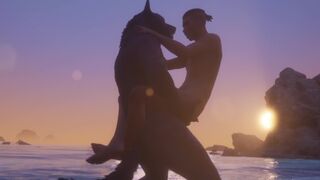 Gay Wolf & Dude Make Love by the Beach / Wild Life Furries