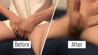Metamorphosis masturbation of fair-skinned dudes. Embarrassing voice and mass ejaculation at the time