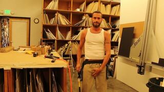 Big dick stroking at work with Olderman Andy Tate