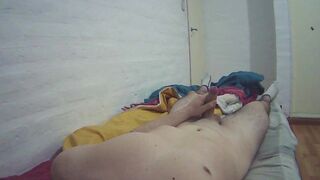 Jerking off my cock til I cum a HUGE load. With MOANS