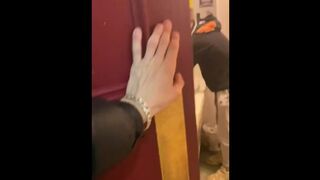 Boytoy sucks cock & swallows cum in public toilet