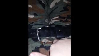 Uses stepdaddy's Belt To Bind Himself Orgasm Denial, Spanking, Dirty Talk, & Torn Clothes